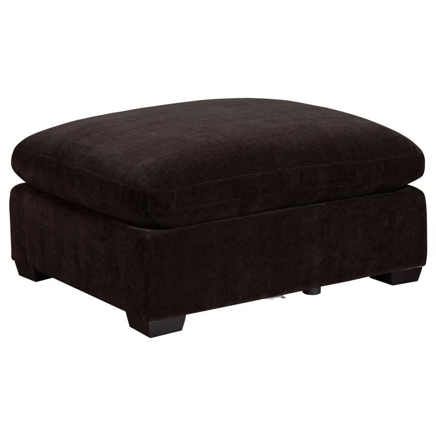 LAKEVIEW RECTANGULAR UPHOLSTERED OTTOMAN DARK CHOCOLATE
