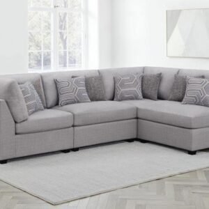 CAMBRIA 4-PIECE UPHOLSTERED MODULAR SECTIONAL SOFA GREY