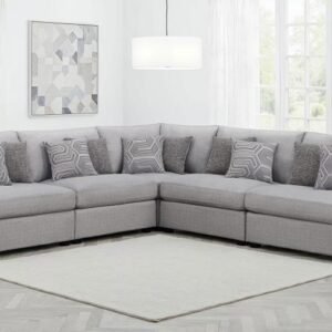 CAMBRIA 5-PIECE UPHOLSTERED MODULAR SECTIONAL SOFA GREY