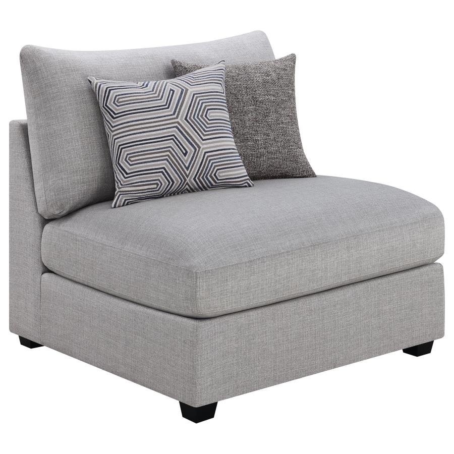 CAMBRIA 6-PIECE UPHOLSTERED MODULAR SECTIONAL SOFA GREY - Image 5