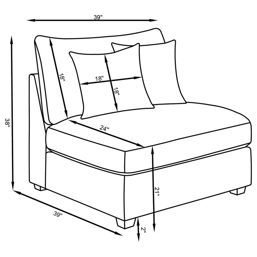 CAMBRIA 6-PIECE UPHOLSTERED MODULAR SECTIONAL SOFA GREY - Image 11
