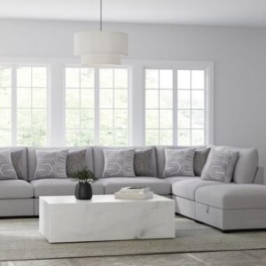 CAMBRIA 6-PIECE UPHOLSTERED MODULAR SECTIONAL SOFA GREY