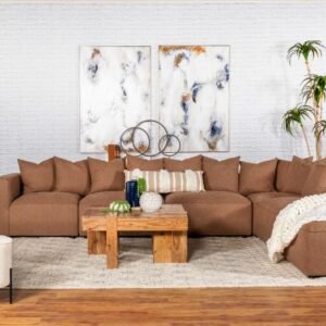 JENNIFER 6-PIECE UPHOLSTERED MODULAR SECTIONAL TERRACOTTA