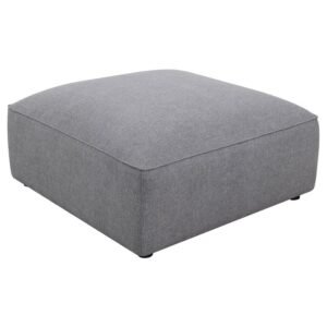 JENNIFER SQUARE UPHOLSTERED OTTOMAN GREY