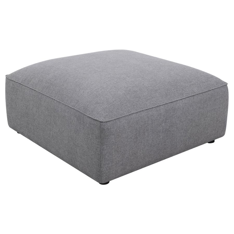 JENNIFER SQUARE UPHOLSTERED OTTOMAN GREY