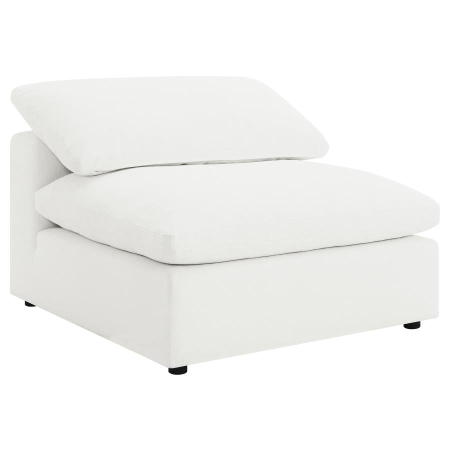 RALEIGH BOUCLE UPHOLSTERED ARMLESS CHAIR IVORY