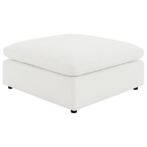 RALEIGH BOUCLE UPHOLSTERED OTTOMAN IVORY