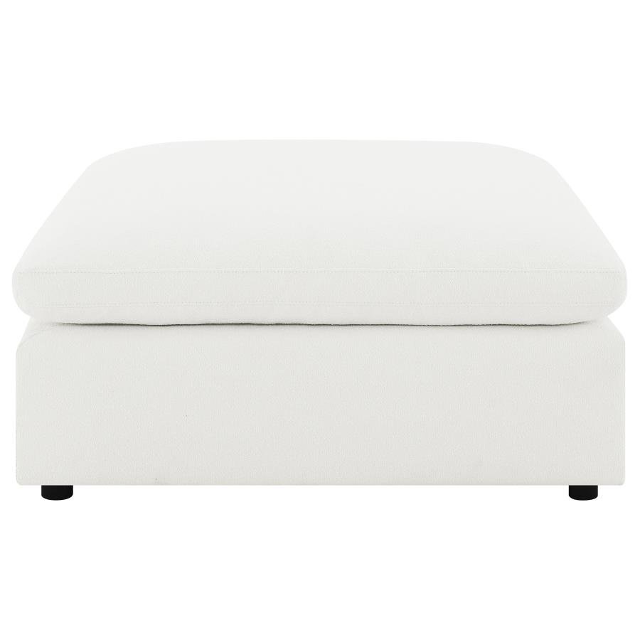 RALEIGH BOUCLE UPHOLSTERED OTTOMAN IVORY - Image 3