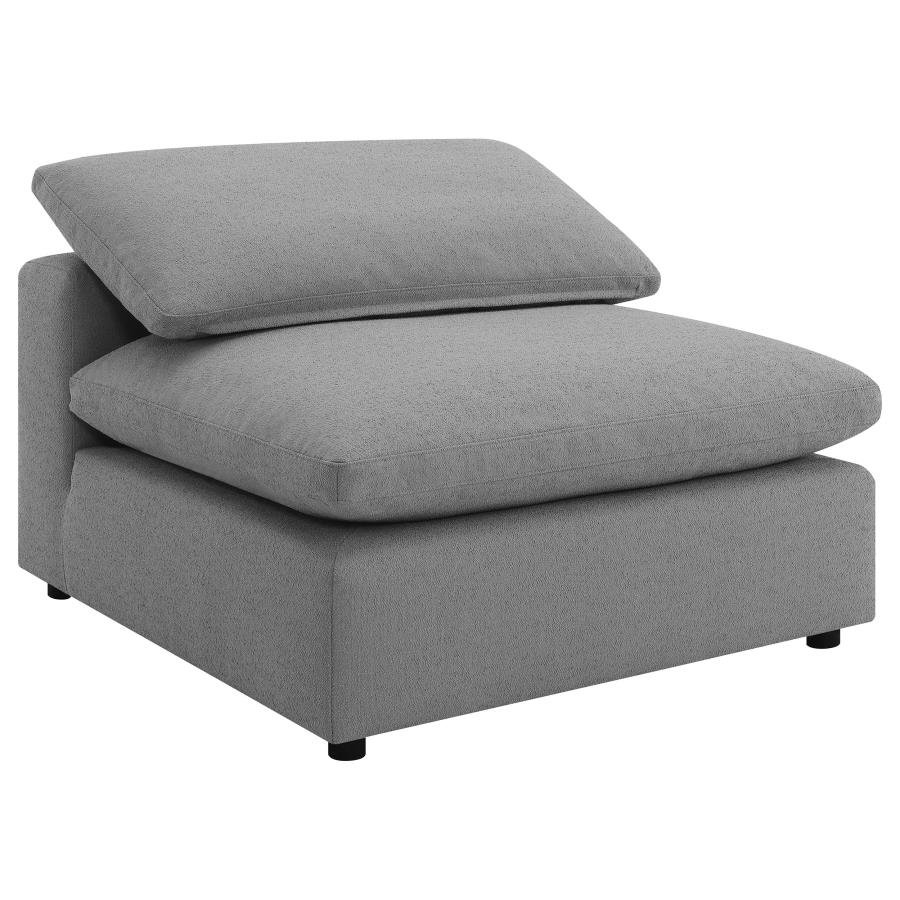 RALEIGH 5-PIECE BOUCLE UPHOLSTERED MODULAR SECTIONAL GREY - Image 3