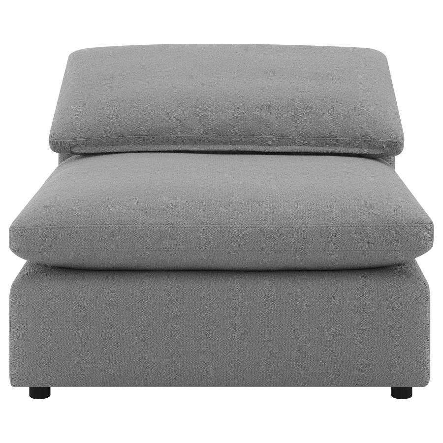 RALEIGH 5-PIECE BOUCLE UPHOLSTERED MODULAR SECTIONAL GREY - Image 4