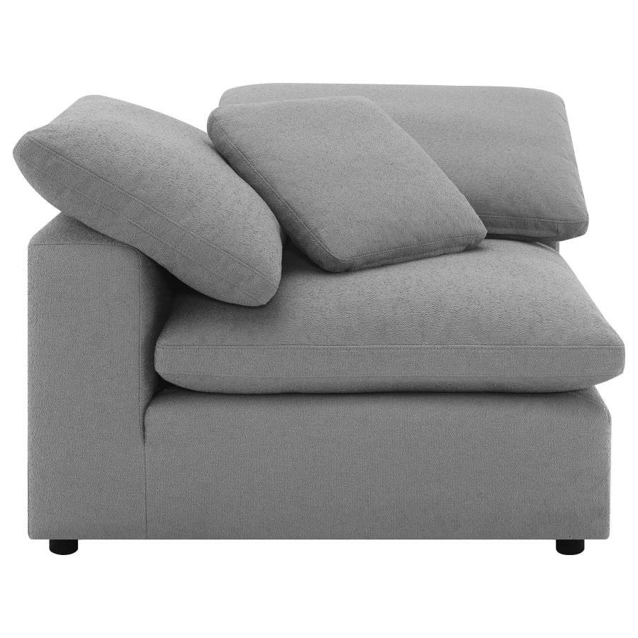 RALEIGH 5-PIECE BOUCLE UPHOLSTERED MODULAR SECTIONAL GREY - Image 7