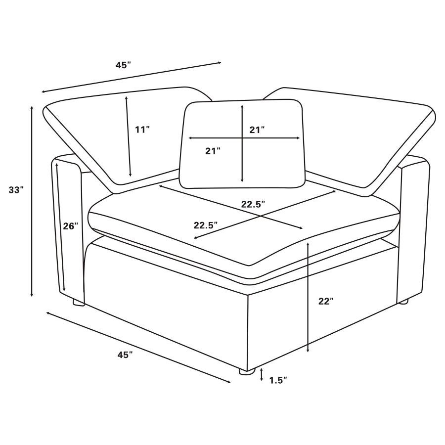 RALEIGH 5-PIECE BOUCLE UPHOLSTERED MODULAR SECTIONAL GREY - Image 16
