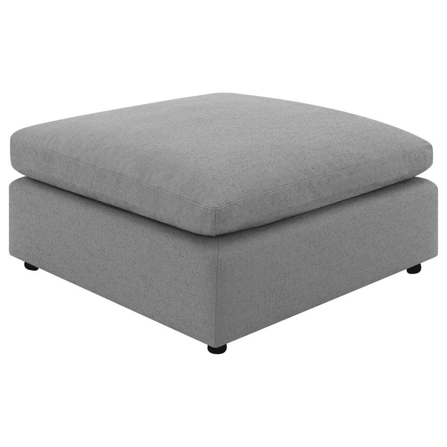 RALEIGH BOUCLE UPHOLSTERED OTTOMAN GREY