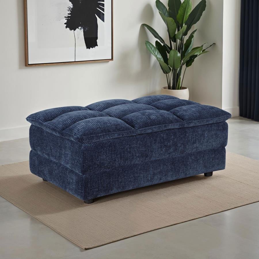 551823_01x900.jpg ATLANTIC CORDUROY UPHOLSTERED RECTANGULAR OTTOMAN BLUE - Image 2