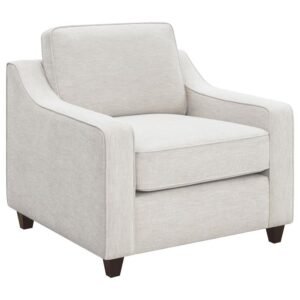 CHRISTINE UPHOLSTERED SLOPED ARM ACCENT CHAIR BEIGE
