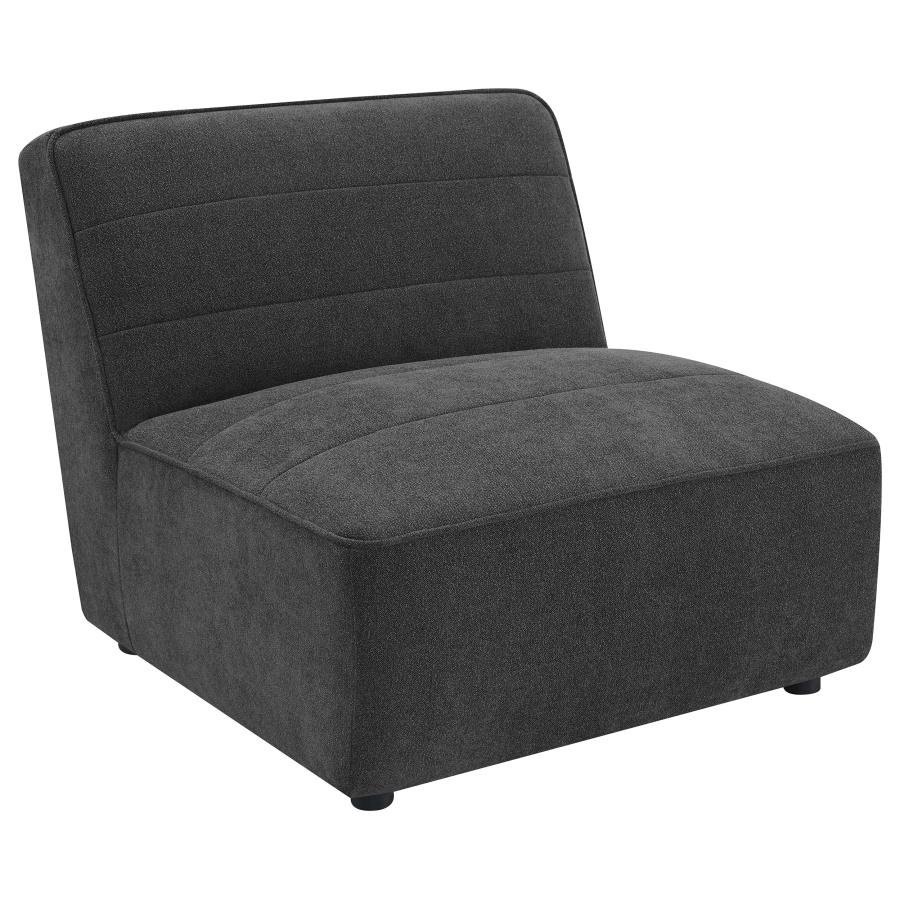 SUNNY UPHOLSTERED ARMLESS CHAIR DARK CHARCOAL