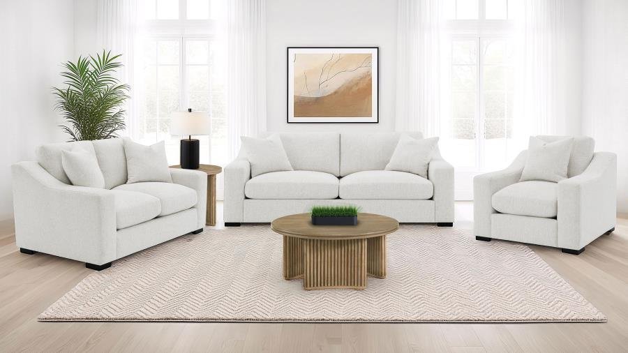 ASHLYN 3-PIECE UPHOLSTERED TRACK ARM SOFA SET SAND