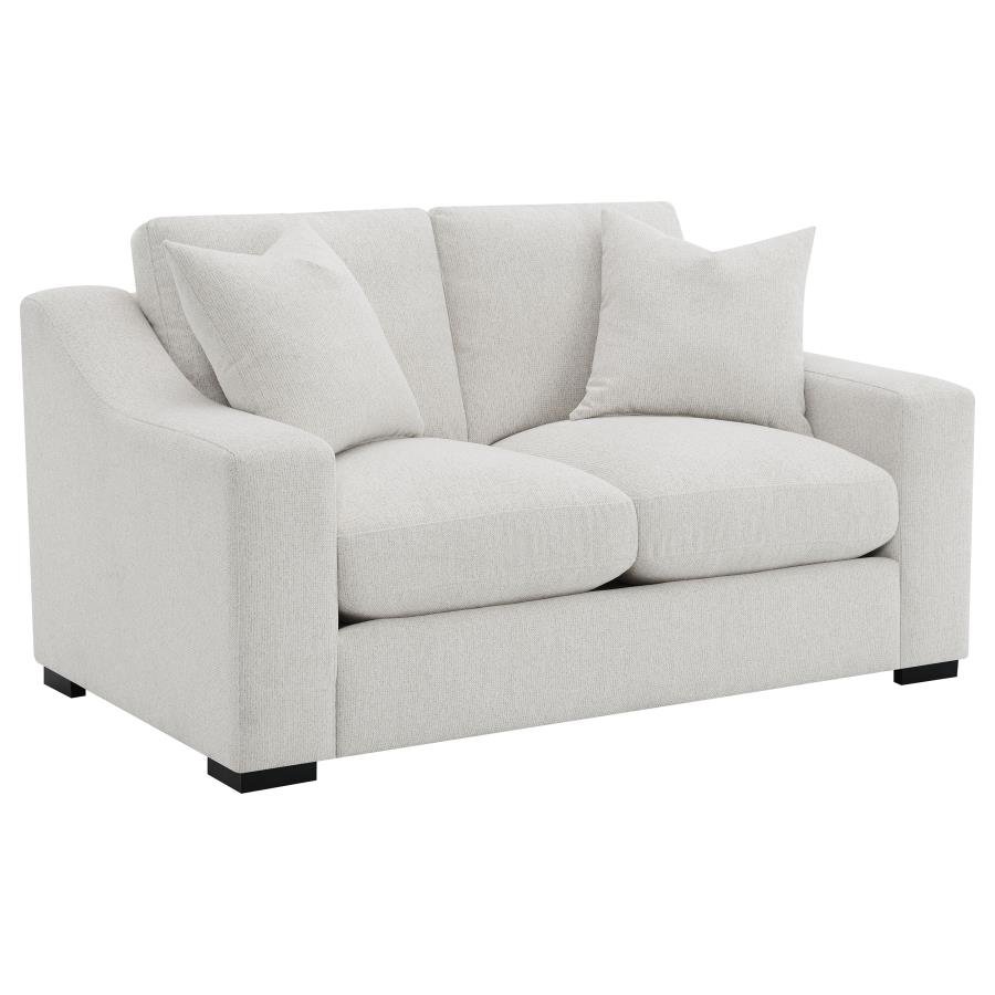 ASHLYN FABRIC UPHOLSTERED TRACK ARM LOVESEAT SAND