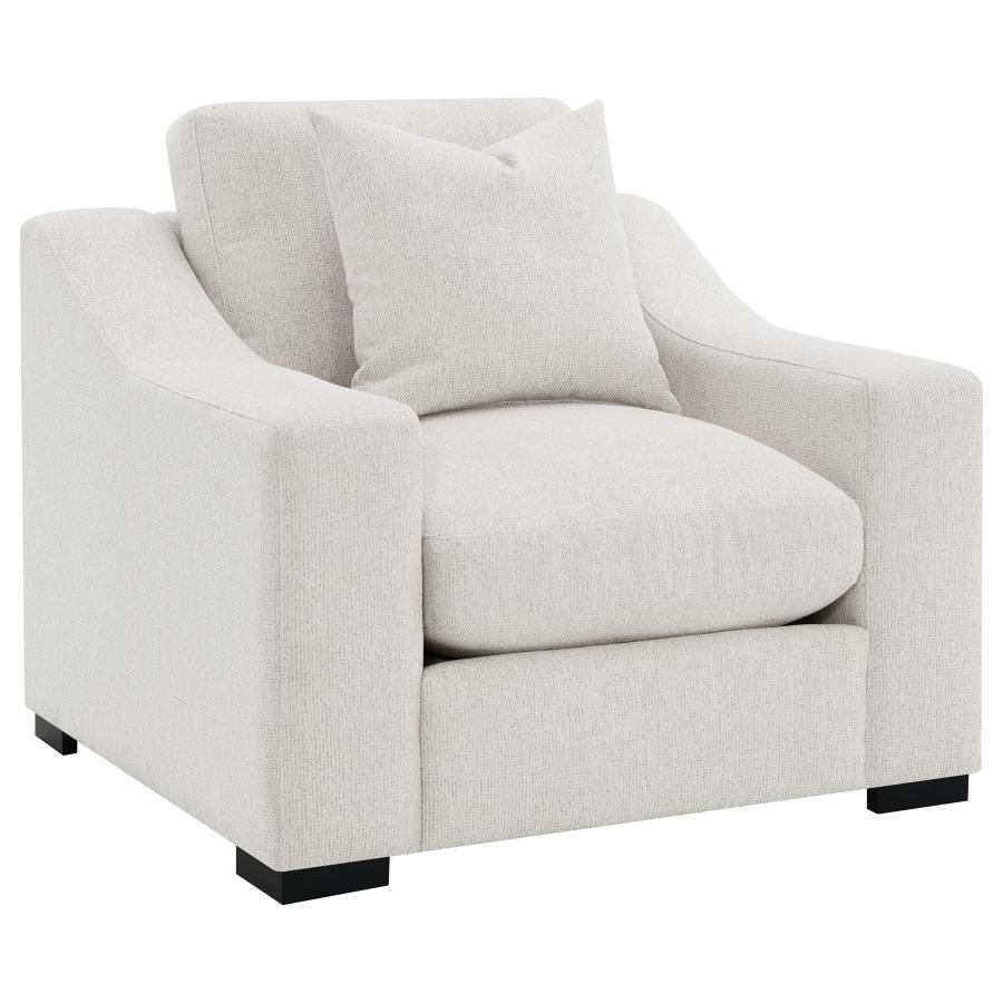 ASHLYN FABRIC UPHOLSTERED TRACK ARM ACCENT CHAIR SAND