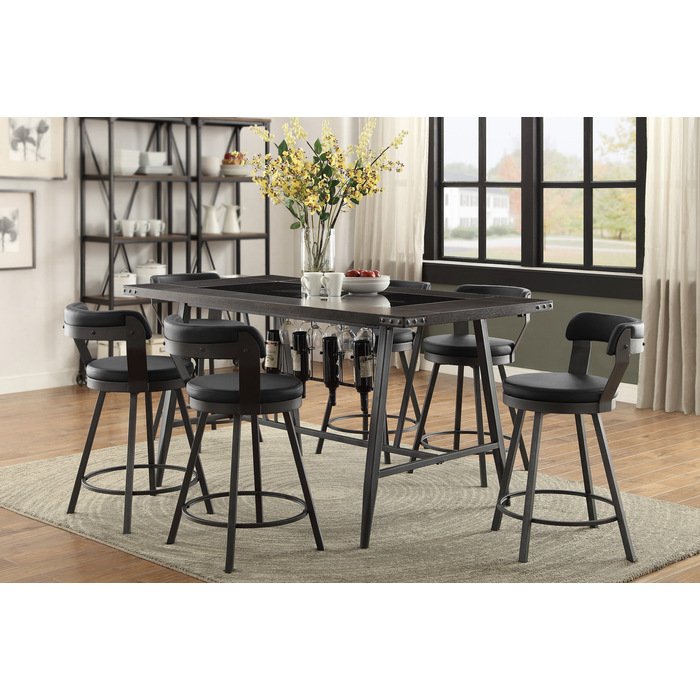 5566-36* Counter Height Table, Glass Insert - Image 6