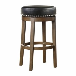 5681BLK-29 Round Swivel Pub Height Stool, Black
