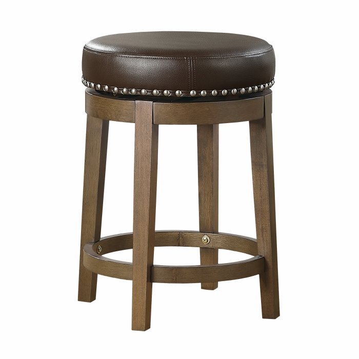 5681BRW-24 Round Swivel Counter Height Stool, Brown