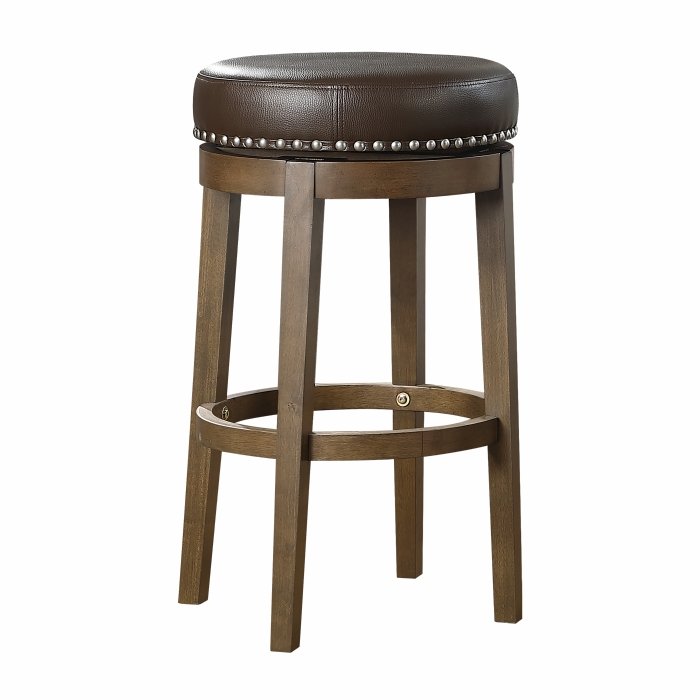 5681BRW-29 Round Swivel Pub Height Stool, Brown