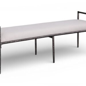 Axis Linen Textured Fabric Upholstered Bench