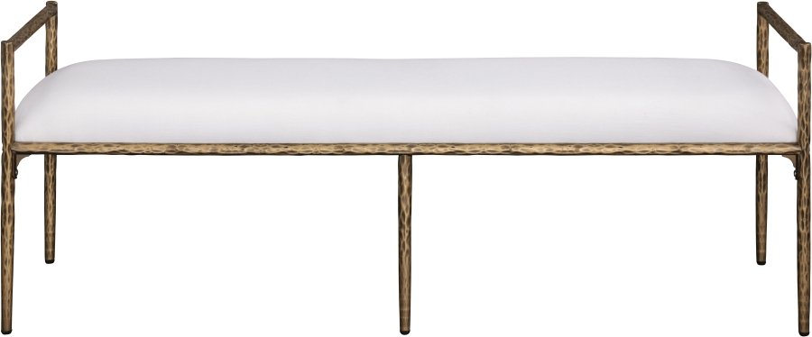 57740-2.jpg Axis Linen Textured Fabric Upholstered Bench - Image 3