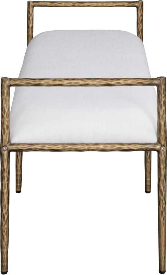 57740-3.jpg Axis Linen Textured Fabric Upholstered Bench - Image 4