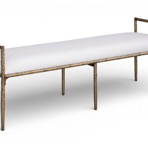 Axis Linen Textured Fabric Upholstered Bench