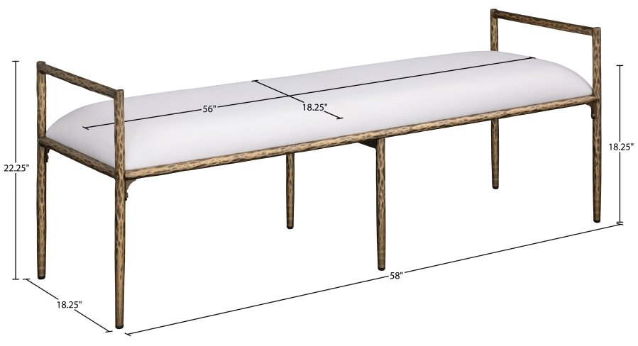 57740_0.jpg Axis Linen Textured Fabric Upholstered Bench - Image 8