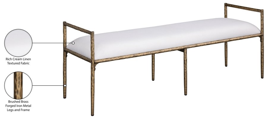 57740_00.jpg Axis Linen Textured Fabric Upholstered Bench - Image 9