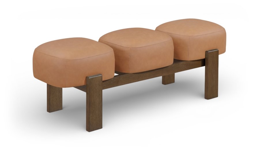 Woodcrest Vegan Leather Upholstered Bench
