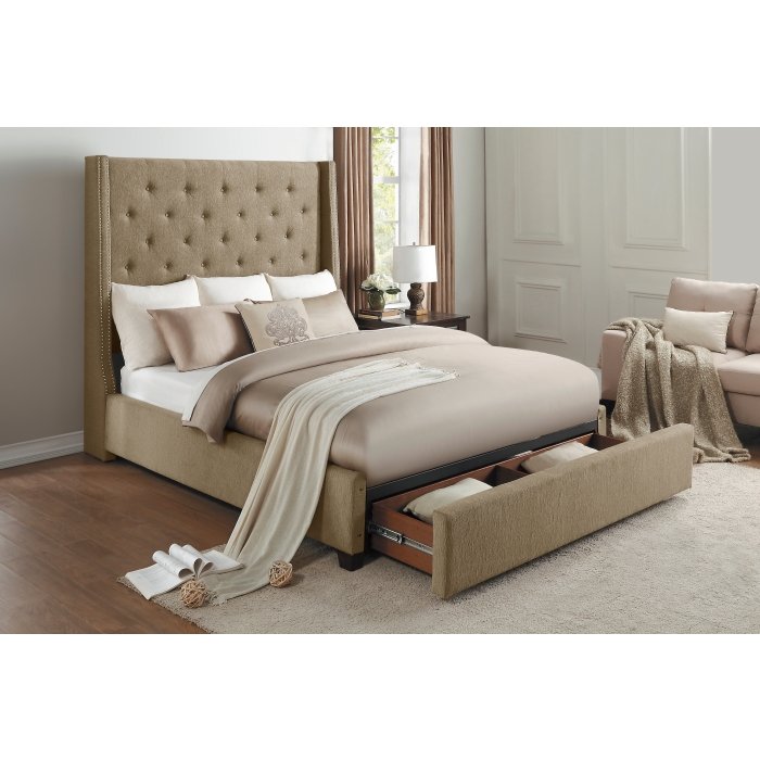 5877BR_drawer__l.jpg 5877FBR-1DW* Full Platform Bed with Storage Footboard - Image 4