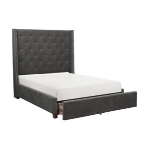 5877FGY-1DW* Full Platform Bed with Storage Footboard