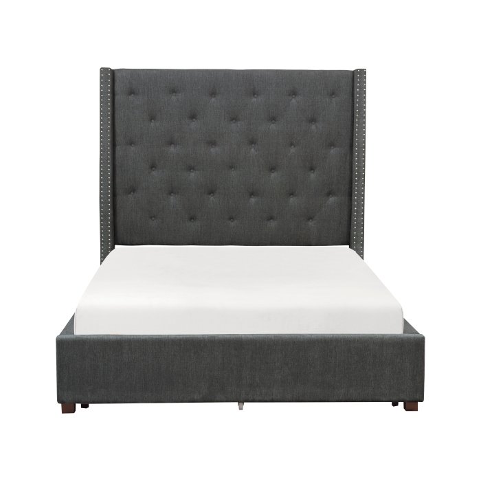 5877GY-1DW* Queen Platform Bed with Storage Footboard - Image 2