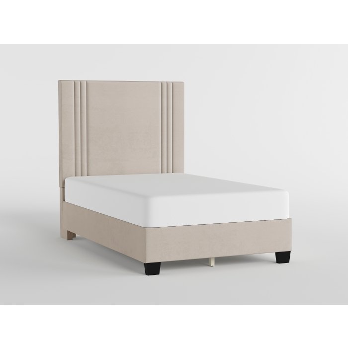 BHE5878BE-48* 48″ Beige Microfiber Platform Bed