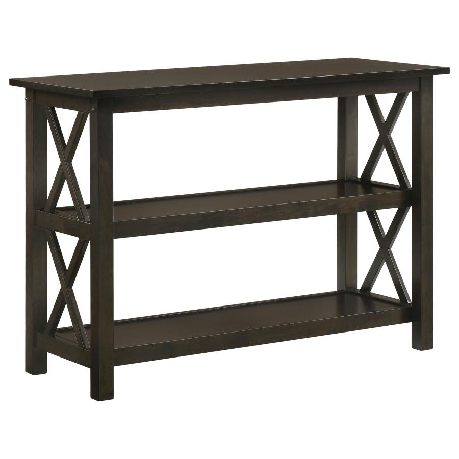 RACHELLE 2-SHELF WOOD ENTRYWAY CONSOLE TABLE DEEP MERLOT