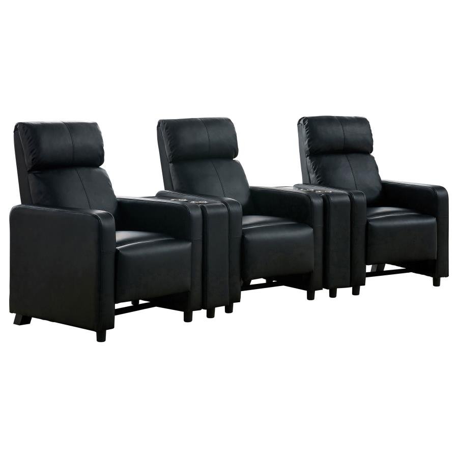 TOOHEY UPHOLSTERED TUFTED RECLINER Living Room Sets BLACK