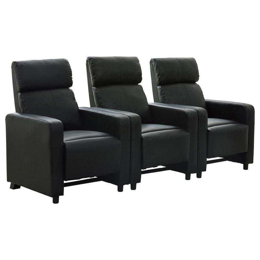 TOOHEY UPHOLSTERED TUFTED RECLINER Living Room Sets BLACK