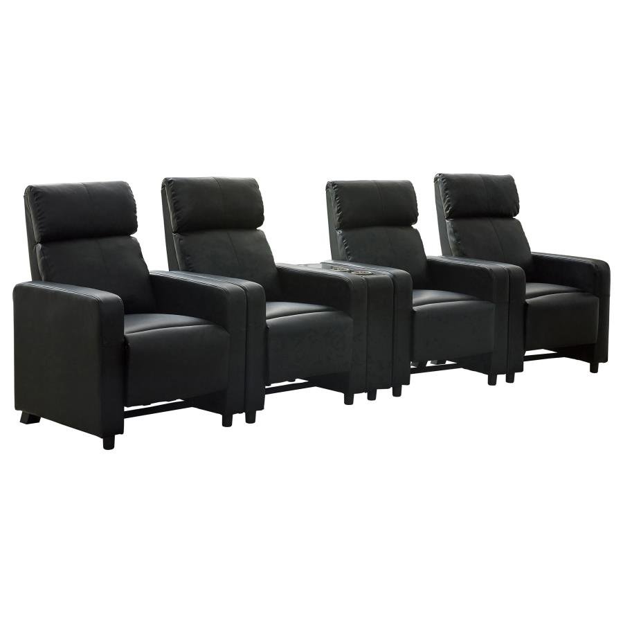 TOOHEY UPHOLSTERED TUFTED RECLINER Living Room Sets BLACK