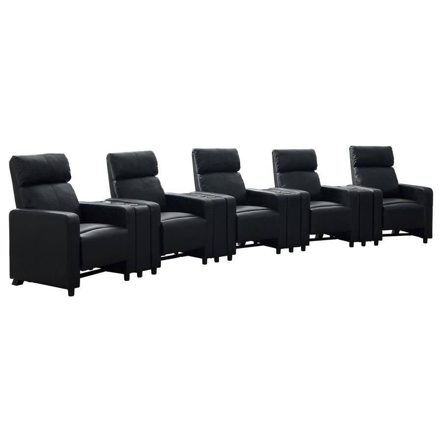 TOOHEY UPHOLSTERED TUFTED RECLINER Living Room Sets BLACK