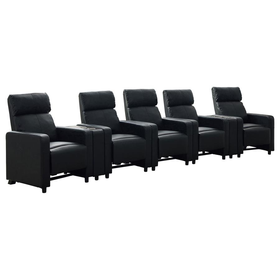 TOOHEY UPHOLSTERED TUFTED RECLINER Living Room Sets BLACK