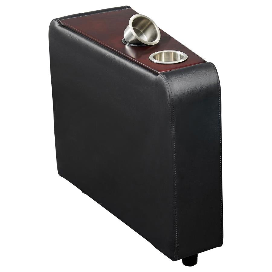 TOOHEY UPHOLSTERED HOME THEATER STORAGE WEDGE CONSOLE BLACK