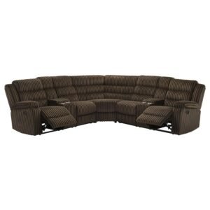 ATKINSON UPHOLSTERED RECLINING SECTIONAL SOFA CHOCOLATE