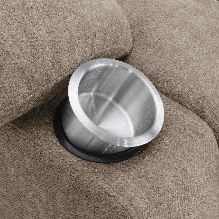 HOUSTON UPHOLSTERED POWER LIFT RECLINER CHAIR CAMEL - Image 14