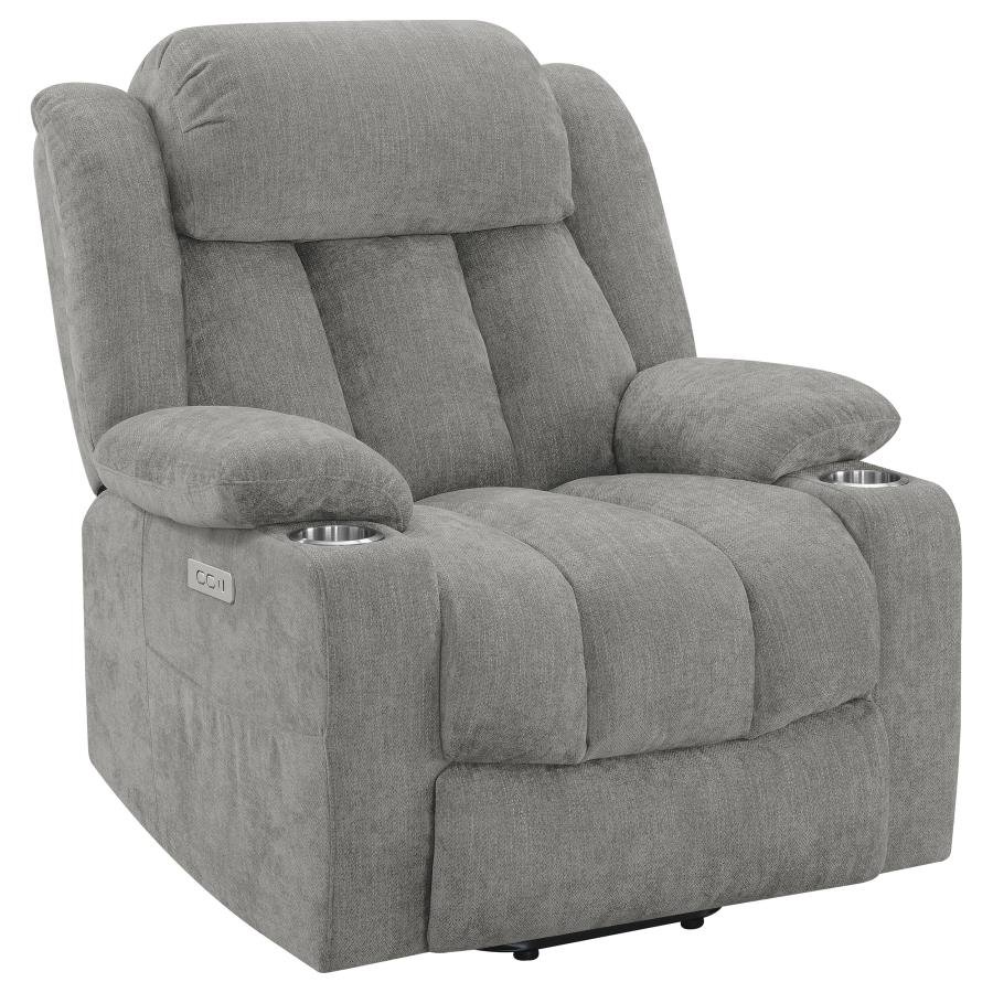 HOUSTON UPHOLSTERED POWER LIFT RECLINER GREY