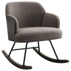 PAIGE BOUCLE UPHOLSTERED MID BACK ROCKING CHAIR TAUPE