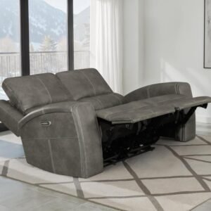 BRICKSTON TRIPLE POWER RECLINING LOVESEAT CHARCOAL